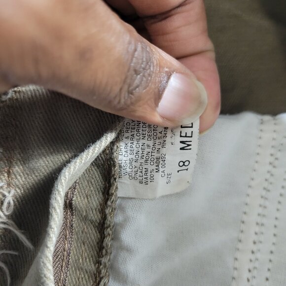 Vintage Lee Denim Shorts Jorts Womens 18W Brown Stretch Waist Zip Fly Fade - Picture 3 of 8